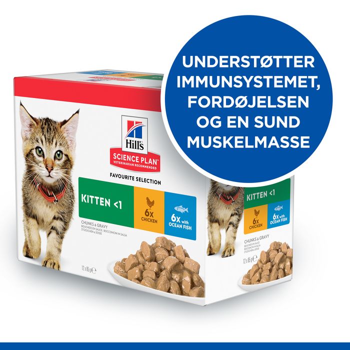 Kitten Healthy Dev., menu pou kylling & fisk 12 x 85 g