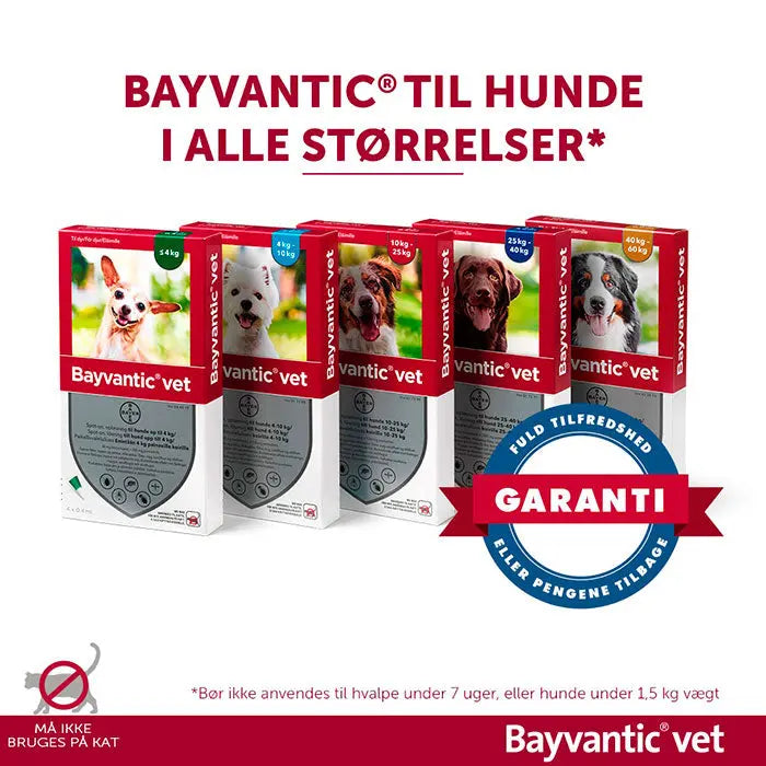 BAYVANTIC VET Flåt- & loppemiddel hund 25-40 kg - 4x4,0 ml