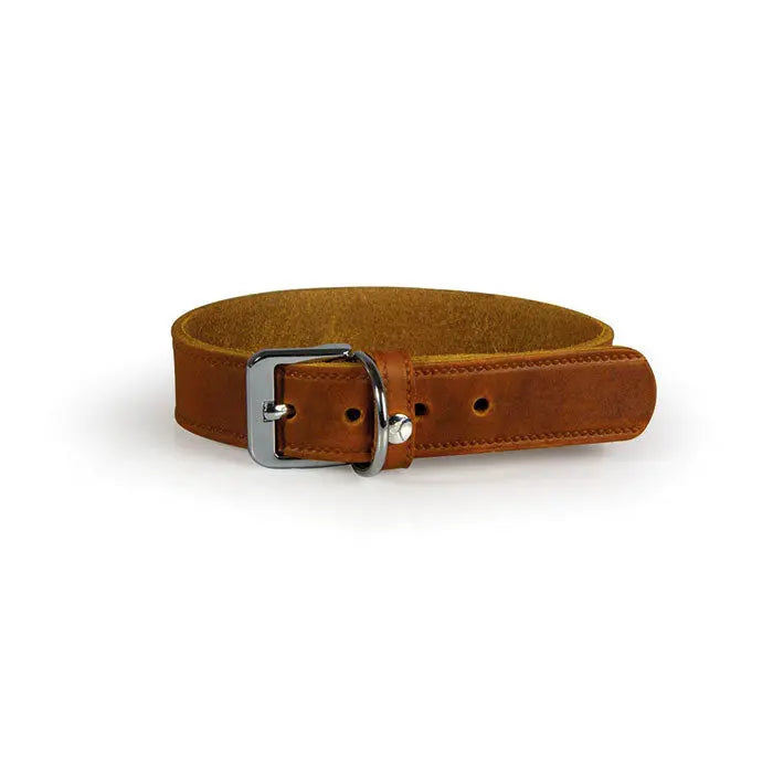 Læder halsbånd Weinheim 47-53 cm brun bred