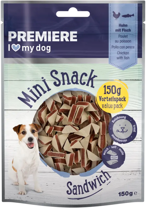 Mini Sandwich fisk 150 g - Maxi Zoo Danmark