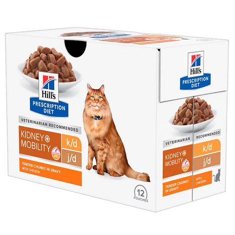 Diætetisk Feline k/d+Mobility kylling 12x85 g